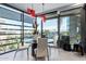 Modern dining area with glass table and city view at 7120 E Kierland Blvd # 307, Scottsdale, AZ 85254