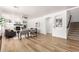 Inviting living room featuring an open floor plan, fireplace, and modern furnishings and neutral paint at 135 E Julian Dr, Gilbert, AZ 85295