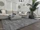 Spacious living room featuring a large sectional sofa and plush rug at 2738 E Cherry Hill E Dr, Gilbert, AZ 85298