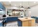 Modern kitchen with blue cabinets and island at 30017 N 60Th St, Cave Creek, AZ 85331