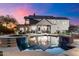 Inviting pool and spa at twilight with stunning sunset view at 30017 N 60Th St, Cave Creek, AZ 85331