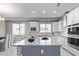 Modern kitchen with white cabinets, granite countertops, and stainless steel appliances at 1 N Brenner Pass Rd, Queen Creek, AZ 85144