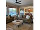 Relaxing living room with comfortable seating, a patterned rug, and a view of the pool at 1923 E Zion Way, Chandler, AZ 85249