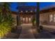 Spanish style home entry with courtyard and cacti at 35931 N 82Nd Pl, Scottsdale, AZ 85266