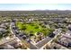 Aerial view of a community with a central park at 3655 E Louise Dr, Phoenix, AZ 85050