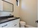 Modern powder room with sleek black fixtures, white vanity, and minimalist design at 3703 S Avenida De Angeles --, Gold Canyon, AZ 85118