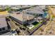 Aerial view showing a house with a backyard, pergola, and artificial turf at 11578 W Montansoro Ln, Peoria, AZ 85383