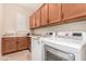Convenient laundry room with washer, dryer, and ample cabinet space at 11578 W Montansoro Ln, Peoria, AZ 85383