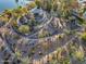 Aerial view of a park with a gazebo and winding walking paths at 10632 W Roundelay Cir, Sun City, AZ 85351