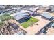 Aerial view of the property showing house and outbuildings at 11120 E Grove St, Mesa, AZ 85208