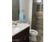 Bathroom with double vanity and walk-in shower at 2645 N Lema Dr, Mesa, AZ 85215