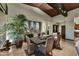 Elegant dining room with a large table and high ceilings at 38450 N 95Th Way, Scottsdale, AZ 85262