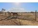 Two horses in a partially fenced paddock with hay at 50011 W Mayer Blvd, Maricopa, AZ 85139