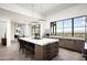 Modern kitchen with marble island and mountain views at 5939 E Quartz Mountain Rd, Paradise Valley, AZ 85253