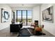 Home office with mountain views and stylish furnishings at 5939 E Quartz Mountain Rd, Paradise Valley, AZ 85253