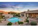 Spacious backyard oasis featuring a sparkling pool and mountain views at 22719 N 93Rd St, Scottsdale, AZ 85255