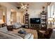 Spacious living room with built-in shelving and entertainment center at 22719 N 93Rd St, Scottsdale, AZ 85255