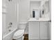 Clean bathroom with a bathtub, toilet, and vanity at 41096 W Jenna Ln, Maricopa, AZ 85138