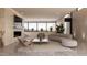 Modern living room features a fireplace, large windows with scenic views, and stylish furniture at 5761 N Echo Canyon Cir, Phoenix, AZ 85018