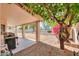 Relaxing backyard with covered patio, fruit tree, and grassy area at 6413 W Irma Ln, Glendale, AZ 85308
