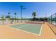 Outdoor pickleball court enclosed by a fence, showcasing well-maintained grounds at 2233 N Middlecoff Dr, Mesa, AZ 85215