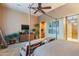 Relaxing bedroom with a king-size bed and built-in cabinetry at 3525 E Robin Ln, Phoenix, AZ 85050