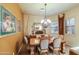 Elegant dining room features a wood table, chandelier, and warm color palette at 3525 E Robin Ln, Phoenix, AZ 85050