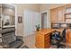 Home office with built-in desk and large closet at 42034 N Harbour Town Ct, Anthem, AZ 85086