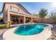 Inviting kidney-shaped pool with a flagstone patio at 4293 S Columbine Way, Gold Canyon, AZ 85118