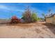 Large backyard with mature trees and desert landscaping at 6701 W Monterey Way, Phoenix, AZ 85033