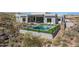 Beautiful backyard pool and spa of home with desert landscaping and mountain views at 15214 N Elena Dr, Fountain Hills, AZ 85268