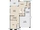 Two-story home floor plan, showcasing a great room, kitchen, and tandem garage at 22820 E Lords Way, Queen Creek, AZ 85142