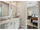 Elegant bathroom with double vanity and marble countertops at 4802 N 46Th St, Phoenix, AZ 85018