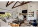 Open living space with a large fireplace and access to backyard patio at 4802 N 46Th St, Phoenix, AZ 85018