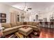 Open living room with a view of the kitchen and backyard at 5535 E Sheena Dr, Scottsdale, AZ 85254