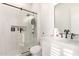 Clean bathroom with a walk-in shower and modern vanity at 7130 W Rowel Rd, Peoria, AZ 85383