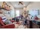 Music-themed home office with a drum set, comfortable chair, and work desk at 15834 S 177Th Ave, Goodyear, AZ 85338