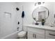 Clean bathroom with a white subway tile shower and vanity at 2732 W Lamar Rd, Phoenix, AZ 85017