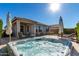 Spacious backyard with hot tub and patio furniture at 21778 N 259Th Ln, Buckeye, AZ 85396