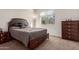 Bright bedroom with a double bed, dresser, and carpet flooring at 21778 N 259Th Ln, Buckeye, AZ 85396