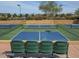 Well-maintained pickleball courts with seating area at 6697 S Banning St, Gilbert, AZ 85298