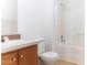 Clean bathroom with a shower/tub combo, toilet and vanity at 12866 W Sun Ave, Eloy, AZ 85131