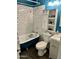 Charming bathroom featuring a clawfoot tub and white subway tile shower at 1424 E Kerry Ln, Phoenix, AZ 85024