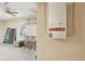 Garage interior with shelving, solar panel system, and seating at 22728 N Arrellaga Dr, Sun City West, AZ 85375
