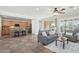 Open kitchen with island and stainless steel appliances at 22728 N Arrellaga Dr, Sun City West, AZ 85375