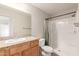 Clean bathroom with shower/tub combo and wood vanity at 3830 E Lakewood E Pkwy # 2154, Phoenix, AZ 85048