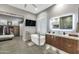 Spa-like bathroom with freestanding tub and double vanity at 5701 E Hedgehog Pl, Scottsdale, AZ 85266