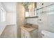 Clean bathroom with vanity and tiled walls at 6249 S Parkside Dr, Tempe, AZ 85283