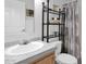 Simple bathroom with a vanity, toilet, and shower/tub combo at 8500 E Southern Ave # 538, Mesa, AZ 85209