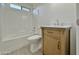 Modern bathroom with a single vanity and bathtub at 10073 W Mission Dr, Arizona City, AZ 85123